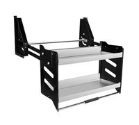 Organiseur d'armoire à 2 niveaux, étagère de rangement rétractable pour armoires supérieures, capacité de poids de 30 kg, amortissement hydraulique à fermeture douce, étagère peu encombrante pour