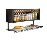 Organiseur d'armoire coulissant à 2 niveaux, étagère à épices rabattable avec capteur lumineux, chargement USB, pour garde-manger/armoire/placard, étagère sous étagère, peut s,H9.3"-W23.6"xD7.3"