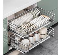 Organiseur d'armoire coulissant - Paniers à base solide pour le rangement de cuisine, étagère coulissante pour petites armoires, solution de rangement efficace pour garde-manger