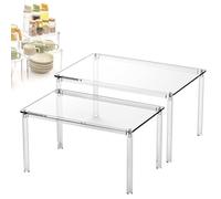 Organiseur d'armoire de cuisine - Étagère en acrylique | Support de rangement peu encombrant pour comptoir, bureau, vaisselle, objets de collection, canettes de soda, bouteilles
