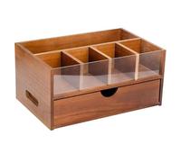 Organiseur de bar à café avec tiroir, étagère de rangement en bois pour cuisine, support de thé et condiments 33 x 22 x 16 cm