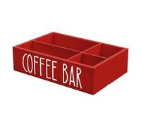 Organiseur de bar à café - Organiseur de station de café en bois | Boîte de rangement élégante pour condiments Cooffee pour paquets de sucre, bâtonnets mélangeurs, crémiers | Orgaaniseur de café pour