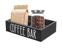Organiseur de bar à café - Support de rangement pour café avec séparateurs amovibles - Organiseur de thé en bois pour boissons, maison, appartement, lieu de travail, hôtel, restaurant, voyage