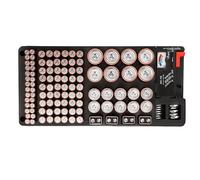 Organiseur de batterie - Étui de rangement anti-perte à 116 compartiments | Support multifonction noir, organisateur de batterie haute capacité, récipient de gestion sécurisé pour les organisateurs de