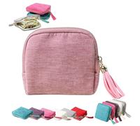 Organiseur de bijoux 2026 avec franges pour boucles d'oreilles, bagues, colliers, bracelets et autres petits bijoux avec cinq compartiments - Idéal pour les voyages (taille unique)