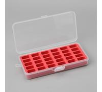 Organiseur de bobine de couture en plastique robuste avec compartiments en grille et insert éponge pour un rangement sécurisé des fils (rouge)