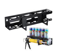 Organiseur de bombe aérosol - Support mural en acier enduit | Tube de calfeutrage robuste et support adhésif, support de rangement stable pour cartouches en silicone, garage, atelier, camping-car et