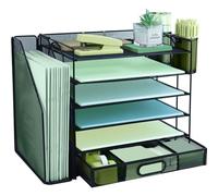 Organiseur de bureau à 6 niveaux Trier fichiers vertical Bac courrier tiroir papeterie Classement A4 Porte-magazines