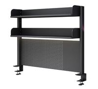 Organiseur de bureau à pince avec étagère d'extension et panneau d'intimité pour un meilleur rangement de bureau au bureau et à la maison