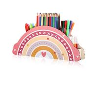 Organiseur de bureau arc-en-ciel, Porte-crayons pour enfants, Organiseur de bureau en bois, Pot à crayons pour enfants, l'organisation de salle de classe fournitures de bureau pinceaux de maquillage