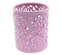 Organiseur de bureau chic à motif de roses ajourées, boîte de rangement multifonctionnelle avec une décoration artistique élégante pour le