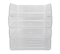 Organiseur de Bureau empilable à 4 Niveaux |Bac à Papier Standard Transparent épais pour Bureau/Maison |Porte-Documents Multifonctionnel |Ensemble de corbeilles à courrier pour