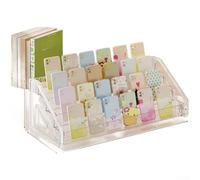 Organiseur de bureau en acrylique à 7 niveaux pour rangement de perles avec espacement uniforme des niveaux et haut pour une reconnaissance instantanée du contenu (4 étages)