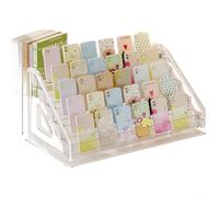 Organiseur de bureau en acrylique à 7 niveaux pour rangement de perles avec espacement uniforme des niveaux et haut pour une reconnaissance instantanée du contenu (5 étages)