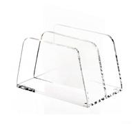 Organiseur de bureau en acrylique transparent à 2 compartiments pour gérer les factures, les cartes et les documents, dispose de coussinets antidérapants pour éviter de glisser sur les surfaces de