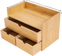 Organiseur de bureau, en bambou naturel, design compact, marron
