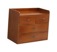 Organiseur de bureau en bois avec tiroirs, armoire de rangement pour bureau, cuisine, maison, 34 x 18 x 28 cm