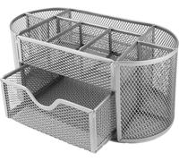 Organiseur De Bureau En Maille,Organiseur De Papeterie,Porte Stylos Multifonctionnel,Rangement De Bureau Et Tiroir En Domicile(Rose)