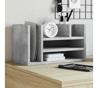 Organiseur de bureau gris béton 44,5x24x25 cm Bois composite