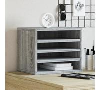 Organiseur de bureau gris Sonoma - 36 x 26 x 29,5 cm - En bois - Compact - Avec beaucoup d'espace de rangement pour documents, dossiers, stylos et accessoires - Facile d'entretien - Lisse