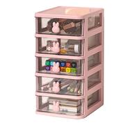 Organiseur de Bureau Kawaii avec Tiroir | Papeterie Organizer/Pot À Stylo | Bureau Ranger Multifonctions Organisateur | Boîte de Rangement Empilable pour Le Bureau L'école La Maison