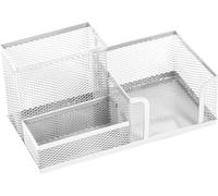 Organiseur de bureau Leviatan | Porte-stylos Porte-stylos Organiseur de table en métal | Rangement de bureau avec porte-fiches Mesh | 205x103x98mm nacré