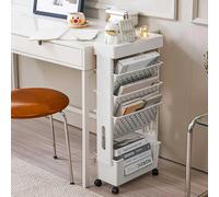 Organiseur de bureau mobile à 5 niveaux avec roulettes - Présentoir d'angle compact pour dortoir, bibliothèque, chariot à roulettes multifonction - Chariot de rangement fin pour livres sur Amazon