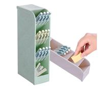 Organiseur de Bureau, Organisateur de Stylo Vertical à 4 Grilles, Organisateur de Bureau en Plastique, Porte-stylo, Papeterie, Plateau de Rangement Multifonctionnel pour Crayons (Vert)