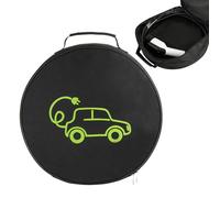Organiseur de câble de charge - Support de cordon portable, pochette circulaire noire pour véhicules électriques | Étui de tuyau compact avec poignée, rangement facile pour adaptateurs EV, tubes de