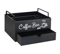 Organiseur de café pour comptoir | Organiseur de café en bois - Organisateur d'accessoires de bar à café en bois pour comptoir, boîte de rangement pour dosettes de café