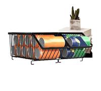 Organiseur de canettes de garde-manger - Étagère empilable en métal pour canettes et bocaux | Design à plusieurs niveaux avec étagères inclinées sur le devant, solution de rangement robuste pour