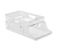 Organiseur de canettes de soda pour réfrigérateur - Boîte de rangement empilable pour canettes de soda | Distributeur transparent pour réfrigérateur, boîte de rangement pour hôtel, appartement