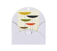 Organiseur de cartes de vœux avec impression moderne du milieu du siècle - Vierge à l'intérieur - Cartes d'anniversaire - Carte d'invitation