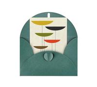 Organiseur de cartes de vœux avec impression moderne du milieu du siècle - Vierge à l'intérieur - Cartes d'anniversaire - Carte d'invitation