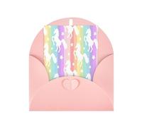 Organiseur de cartes de vœux avec motif licornes sur rayures colorées - Intérieur vierge - Pour cartes d'anniversaire ou d'invitation