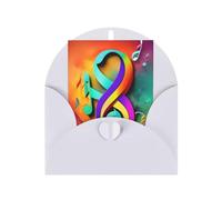 Organiseur de cartes de vœux colorées avec notes de musique vierges à l'intérieur pour cartes d'anniversaire, cartes d'invitation