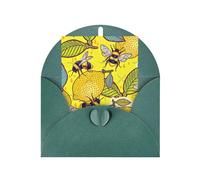 Organiseur de cartes de vœux jaune citron et abeille avec support vierge à l'intérieur pour cartes d'anniversaire, cartes d'invitation