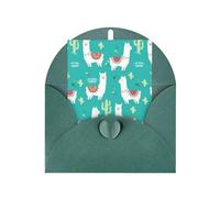 Organiseur de cartes de vœux Motif lama et cactus Blanc