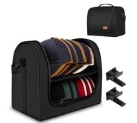 Organiseur de casquettes de baseball, sac pour voyage et déménagement, étui de voyage pour homme, boîte de rangement portable pour 28 casquettes, parfait pour la maison et les déplacements (noir)