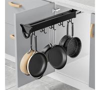 Organiseur de casseroles extensible, étagère coulissante pour armoire de cuisine, support en alliage avec crochets réglables pour ustensiles de cuisine et pâtisserie