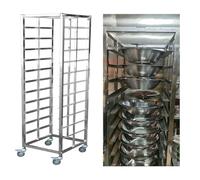 Organiseur de casseroles pour armoire, étagère de cuisine mobile avec roues universelles, support en acier inoxydable robuste pour homard ou restaurant chaud