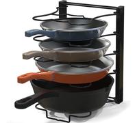 Organiseur de casseroles Simple Houseware Iron 5 compartiments r glable en hauteur, noir
