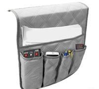 Organiseur de chaise fonctionnel à 5 poches pour canapé, garde vos affaires propres et bien rangées (gris foncé)