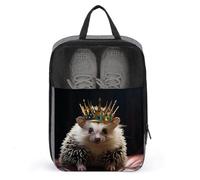 Organiseur de chaussures avec poignée - Sac de rangement portable pour chaussures de voyage - Couronne avec hérisson imprimé - Pour homme et femme - Style - Taille unique, Style :, Taille unique, Sacs