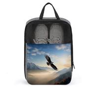 Organiseur de chaussures avec poignée - Sac de rangement portable pour chaussures de voyage - Motif aigle et les montagnes - Pour homme et femme - Style - Taille unique, Style :, Taille unique, Sacs à