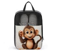 Organiseur de chaussures avec poignée - Sac de rangement portable pour chaussures de voyage - Motif singe mignon - Pour homme et femme - Style - Taille unique, Style :, Taille unique, Sacs à