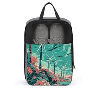 Organiseur de chaussures avec poignée - Sacs de voyage simples - Diagramme de moulin à vent imprimé - Sacs à chaussures pour voyage et usage quotidien - Style - Taille unique, Style :, Taille unique
