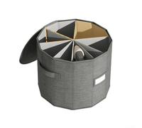 Organiseur de chaussures cylindrique rotatif pour placard, boîte de rangement pliable avec 8 compartiments personnalisables pour diverses chaussures