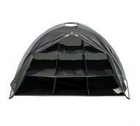 Organiseur de chaussures de camping avec 9 étagères, support pliable en tissu Oxford pour camping-car, tente et camping en plein air (marron)