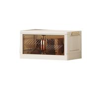 Organiseur de chaussures empilable avec couvercle - Étagère à chaussures en plastique transparent pour entrée et chambre à coucher - Pas de montage nécessaire - 1 niveau 1 grille - Gris transparent